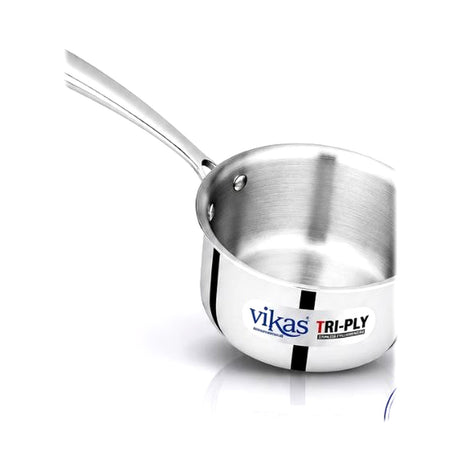 Vikas Tri-Ply Stainless Steel Sauce Pan 14cm / 1.0 Litre - Homelux Kenya