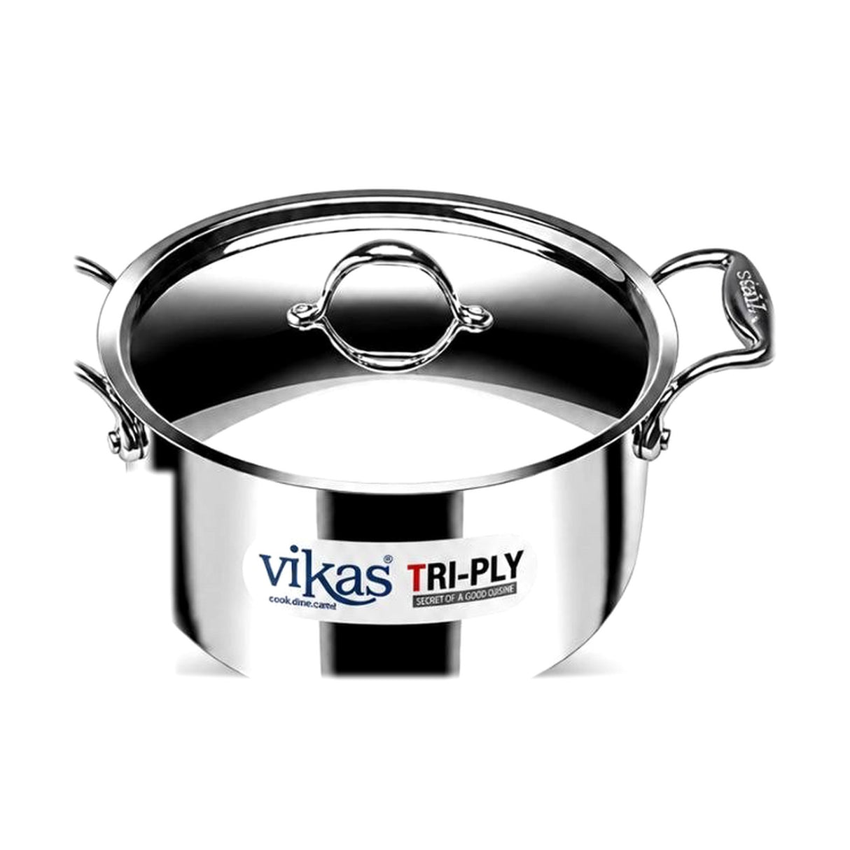 Vikas Tri-Ply Stainless Steel Sufuria / Casserole with Lid 22cm - Homelux Kenya