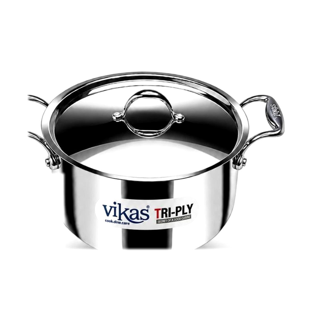 Vikas Tri-Ply Stainless Steel Sufuria / Casserole with Lid 24cm - Homelux Kenya