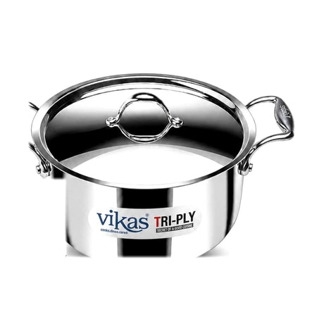 Vikas Tri-Ply Stainless Steel Sufuria / Casserole with Lid 26cm - Homelux Kenya