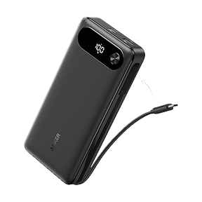 Anker 20000mAh 87W laptop power bank with built-in USB-C cable