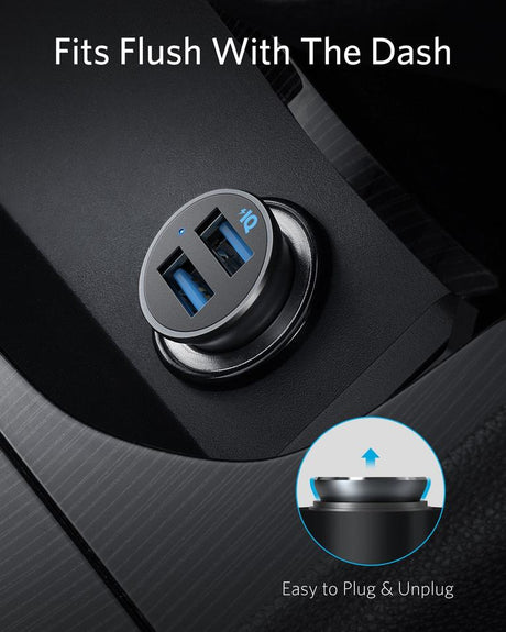 Anker PowerDrive 2 Alloy Car Charger 24W Black