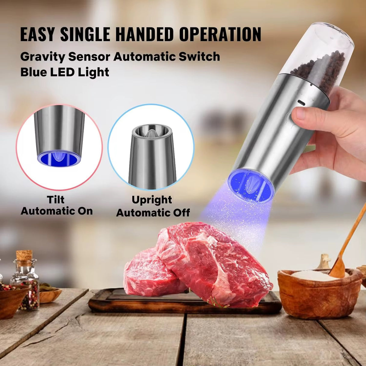 Rechargeable Electric Salt and Pepper Grinder