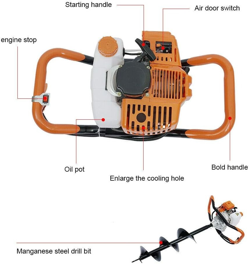 Premier 4-Stroke Earth Auger Machine with 3 Free Drill Bits