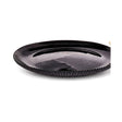 Divine Touch Black Ribbed Opal Glass Dinner Plate 10.5 inch, Set of 6