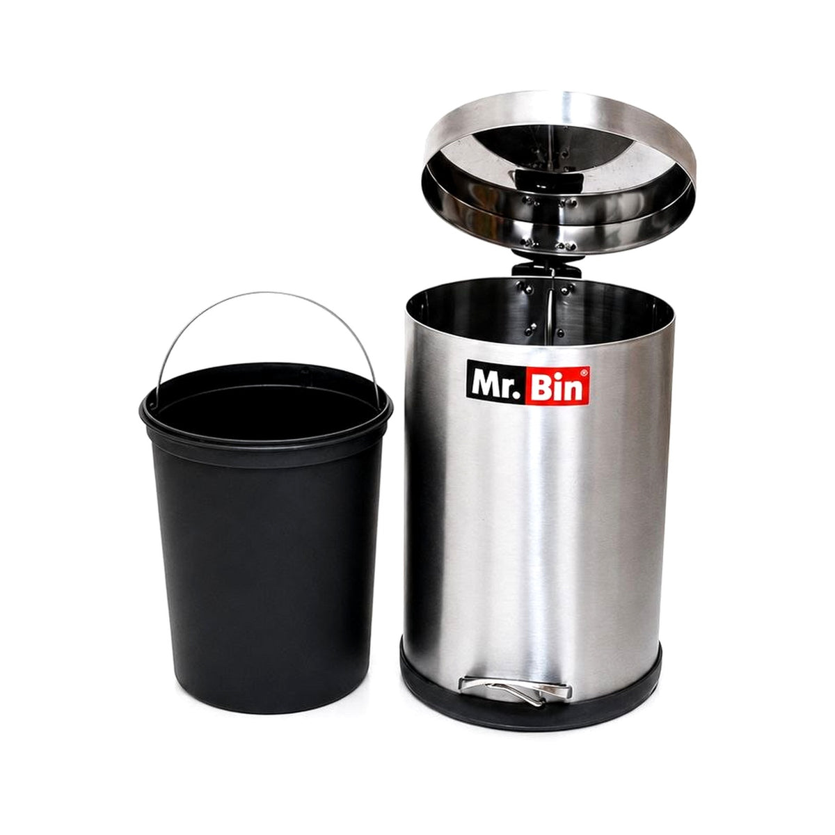 Mr. Bin Stainless Steel Pedal Bin 5L Brushed Steel - Homelux Kenya