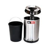 Mr. Bin Stainless Steel Pedal Bin 5L Brushed Steel - Homelux Kenya