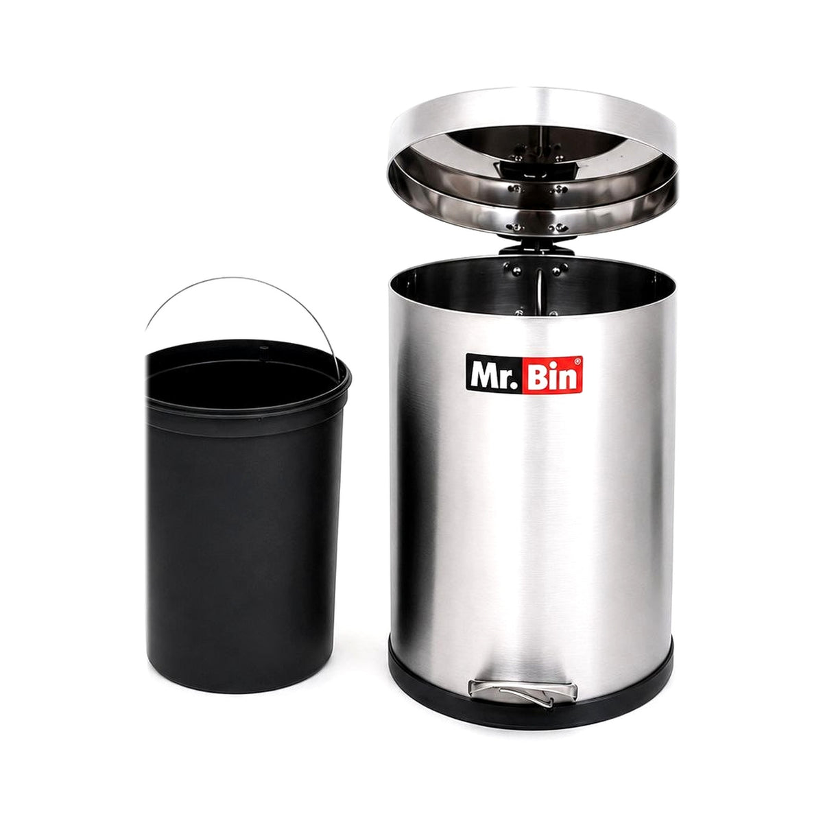 Mr. Bin Stainless Steel Pedal Bin 11L Brushed Steel - Homelux Kenya