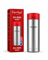 Signature 1L Stainless Steel Vacuum Flask SGYQ-1000P, Leak-Proof Insulated Bottle with Handle