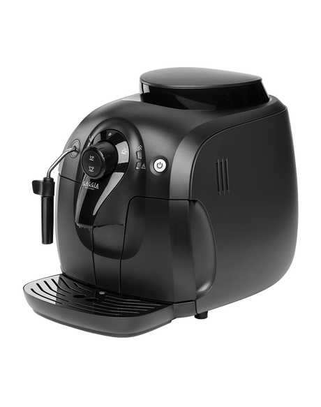 Gaggia Besana black bean to cup coffee machine, front view on a plain background