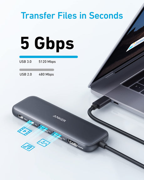 Anker 332 hub with laptop