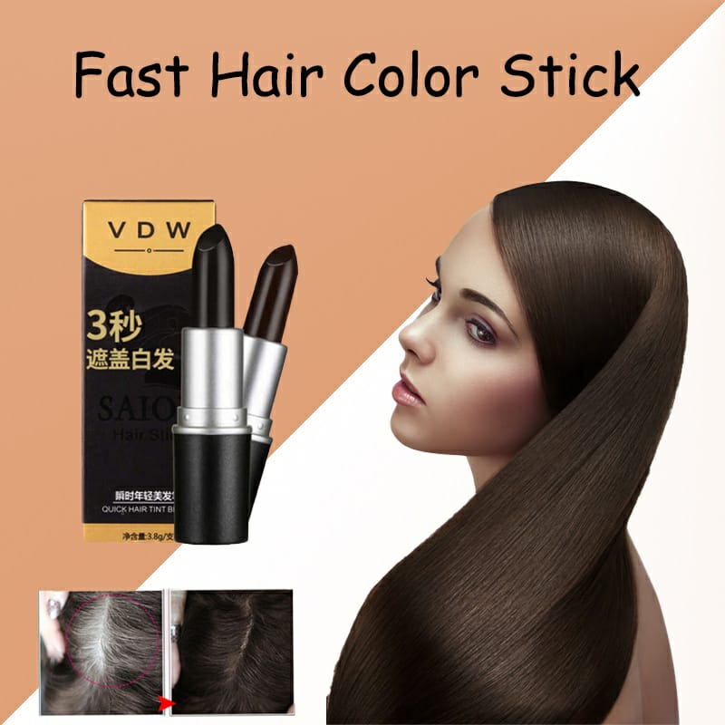Black & Dark Brown one time hair dye stick with instant root coverage, Hair colour modify cream stick, Hair care