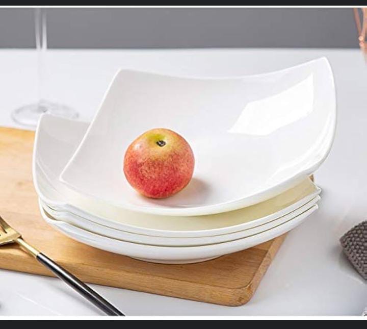 Bone chine sqaure soup plate 6pcs