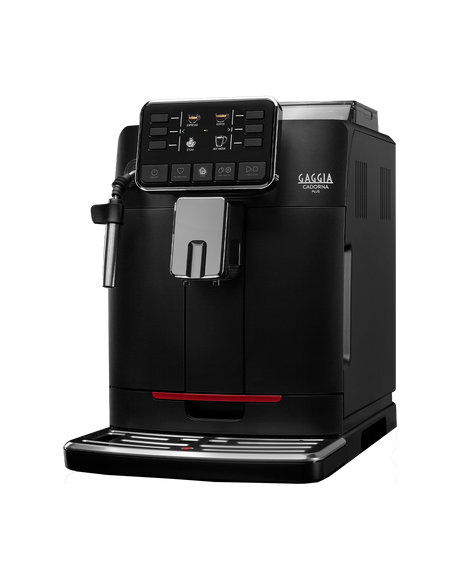 Gaggia Cadorna Plus bean to cup coffee machine with Pannarello frother, front view on a plain background