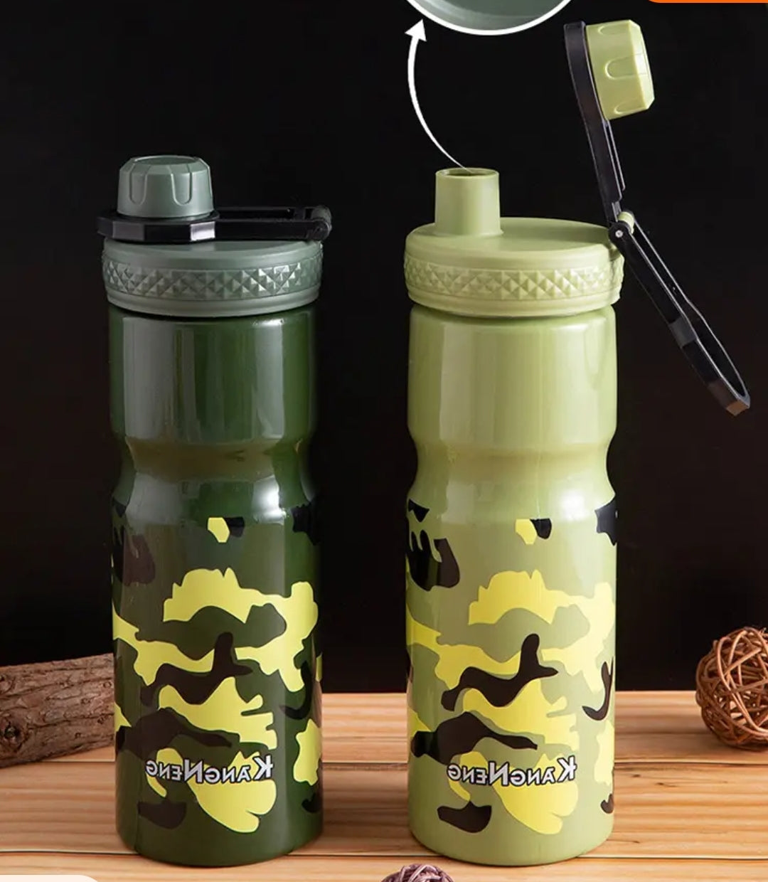Camouflage Jeshi 1000ml plastic sports water bottle