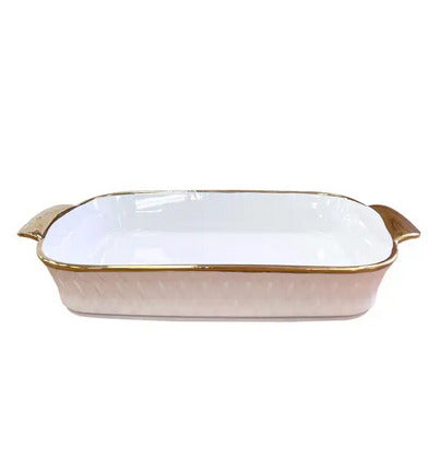 Ceramic Baking tray gold ring small