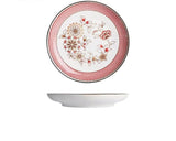 Ceramic flowered round dinner plate 6pcs