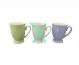 Ceramic shapely Coloured Cup 6pcs