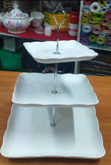 Ceramic white cake stand