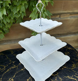 Ceramic white cake stand