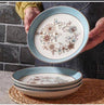 Ceramic flowered round dinner plate 6pcs
