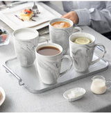 Ceramic marble Tall mug 6pcs set