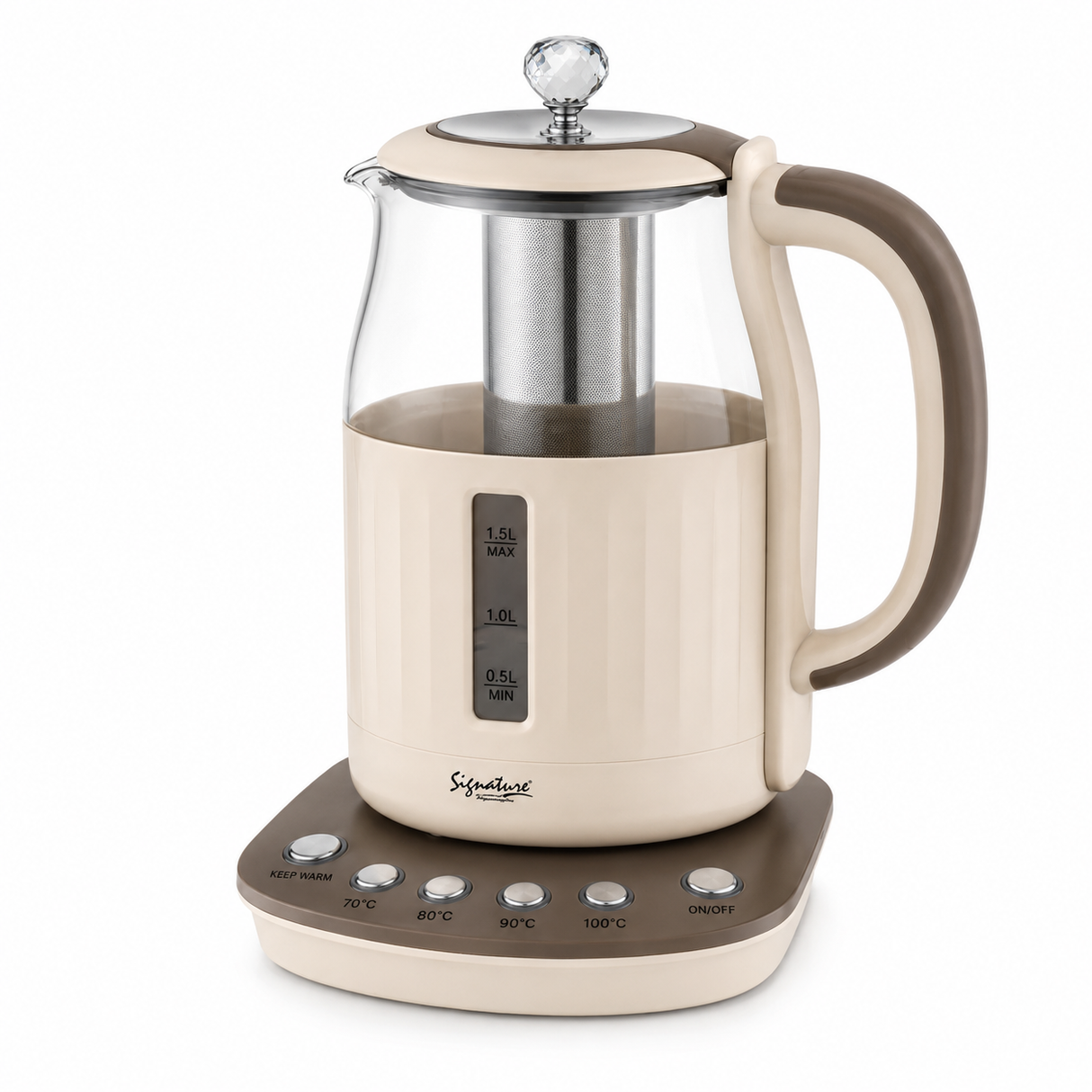Signature Electric Glass Kettle 1.7L with Stainless Steel Infuser 2200W