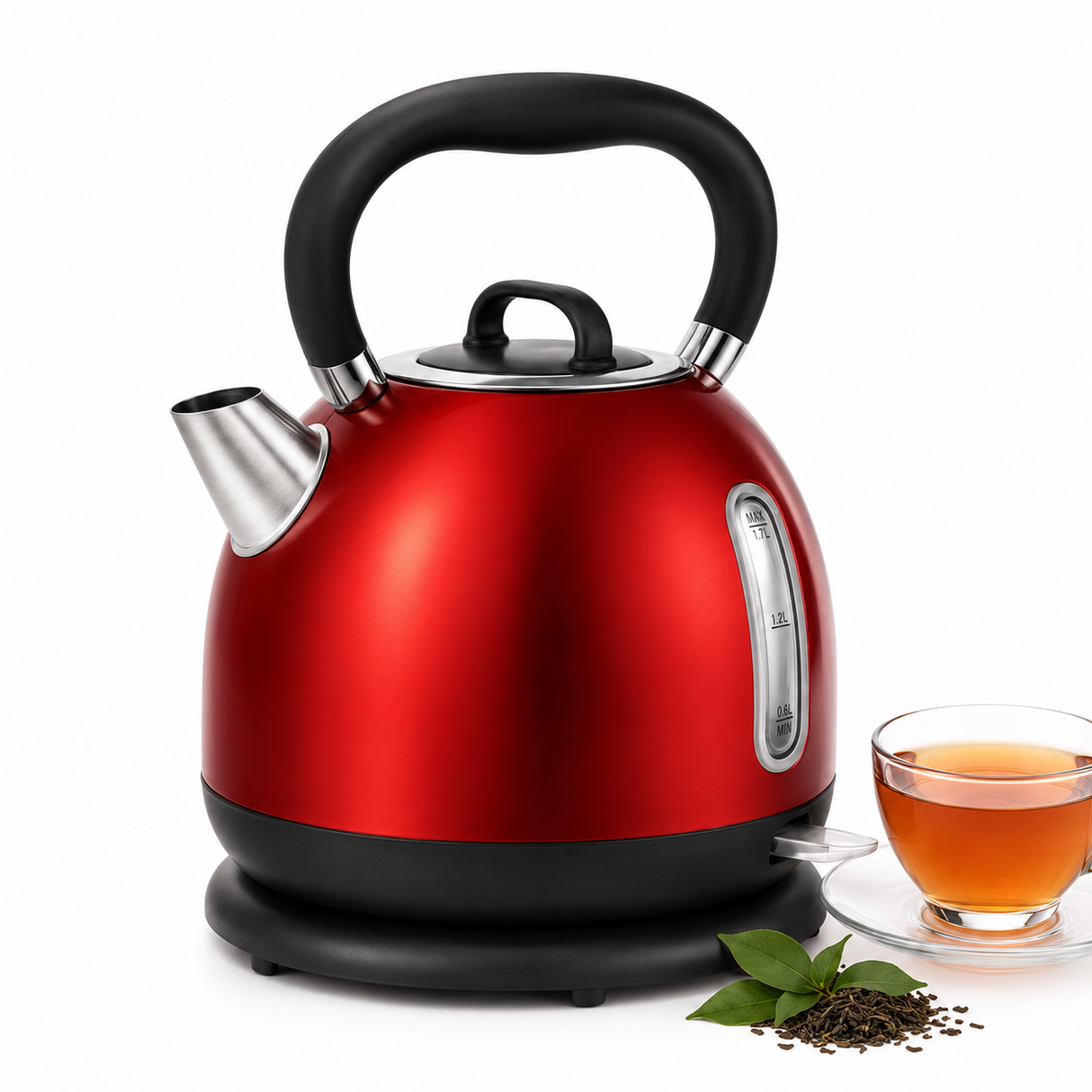Signature Electric Kettle Stainless Steel 2200W Cordless 360° Base with Auto Shut Off & Boil Dry Protection