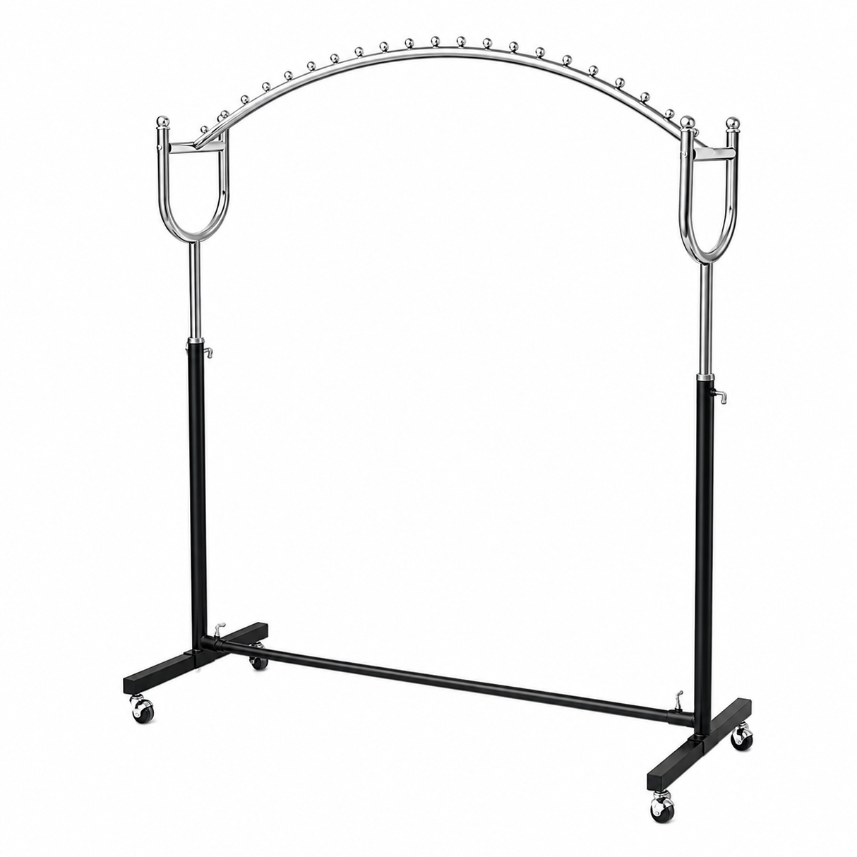 Premium Arched Stainless Steel Adjustable Clothing Rack with 360° Swivel Wheels – 152cm x 120cm x 43cm
