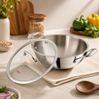 Vinod Platinum Tri-Ply Stainless Steel Extra Deep Wok Pan with Lid - Homelux Kenya