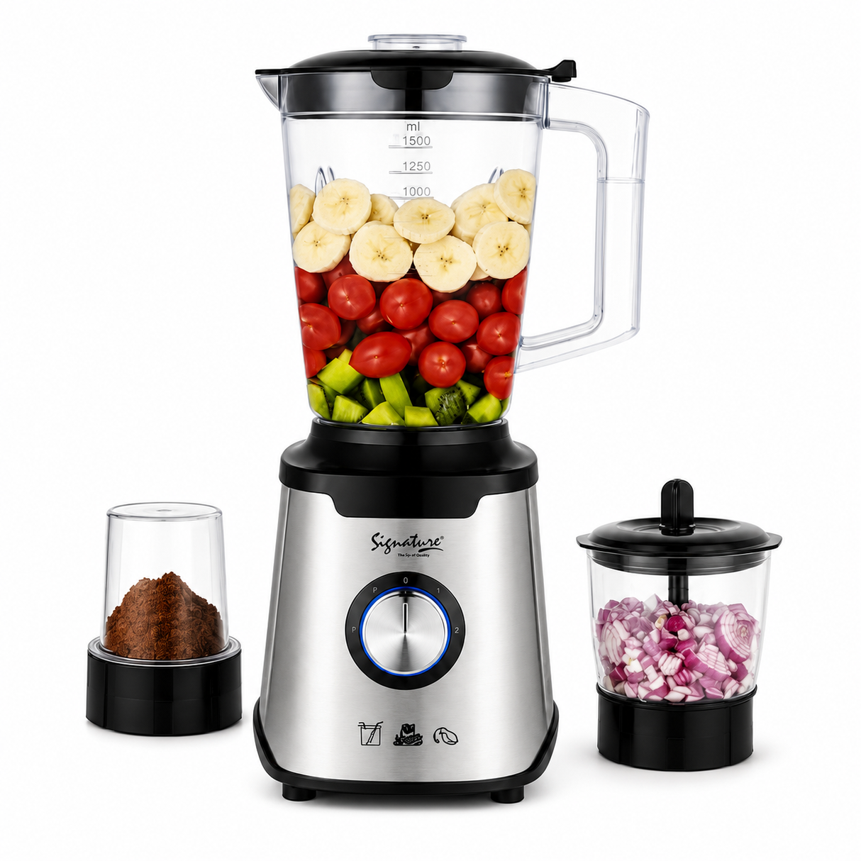 Signature 3 in 1 Super Blender / Electric Blender with Grinder & Chopper