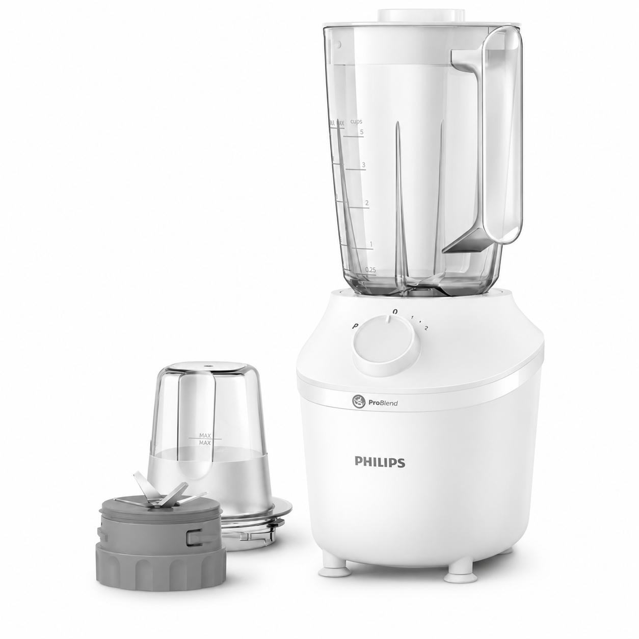 Philips 3000 Series Blender 600W - 2L Plastic Jar, 2 Speed Settings + Pulse, ProBlend Technology with Chopper