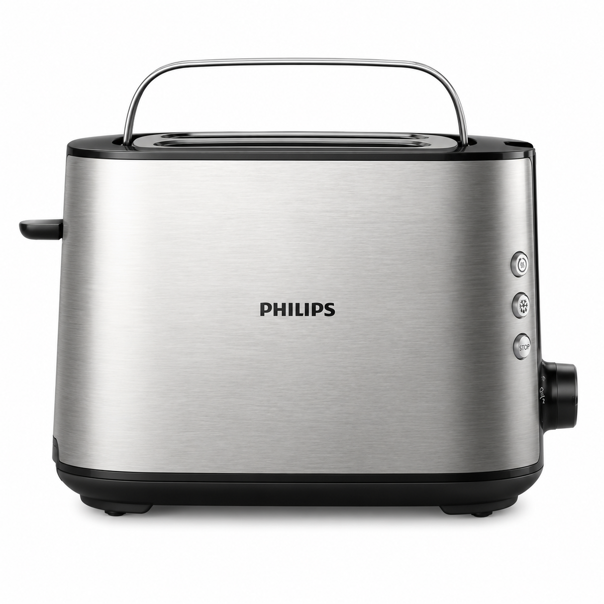 Philips Viva Collection Metal Toaster 950W - 8 Browning Settings, Defrost & Reheat Modes, Bun Warming Rack, Crumb Tray