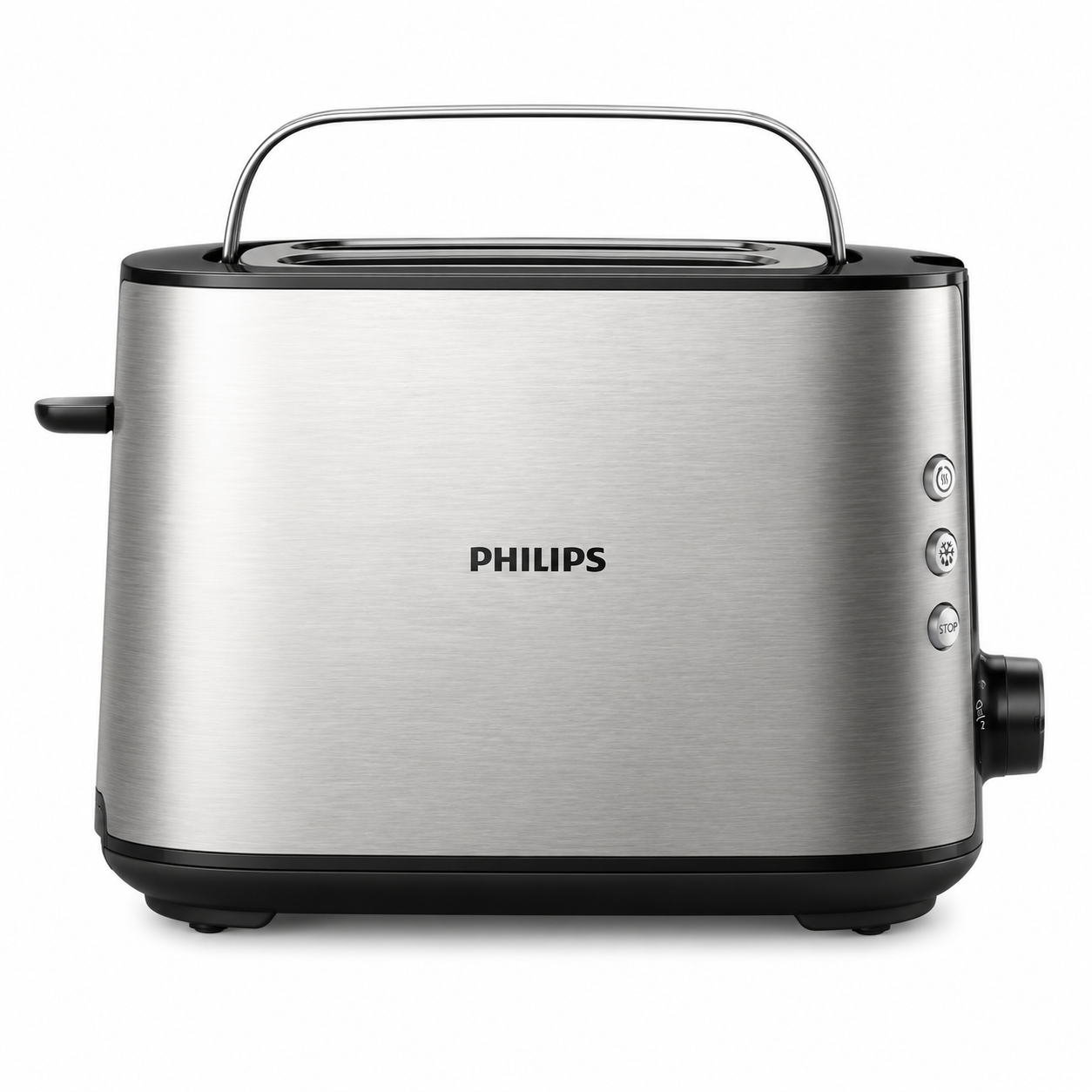 Philips Viva Collection Metal Toaster 950W - 8 Browning Settings, Defrost & Reheat Modes, Bun Warming Rack, Crumb Tray