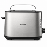 Philips Viva Collection Metal Toaster 950W - 8 Browning Settings, Defrost & Reheat Modes, Bun Warming Rack, Crumb Tray