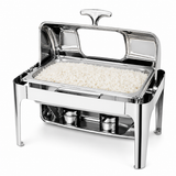 Divine Touch Single 9 Ltr Stainless Steel Silver Rectangle Rolltop with Visual Window