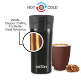 MILTON 400ml Vacuum Insulated Travel Coffee Mug with Strainer & Lid, Keeps Drinks Hot & Cold