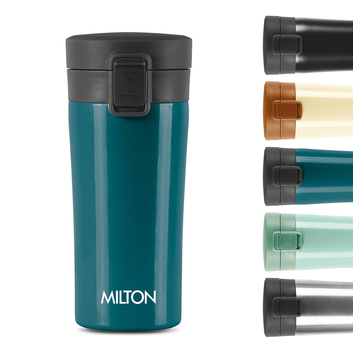 MILTON 400ml Vacuum Insulated Travel Coffee Mug with Strainer & Lid, Keeps Drinks Hot & Cold