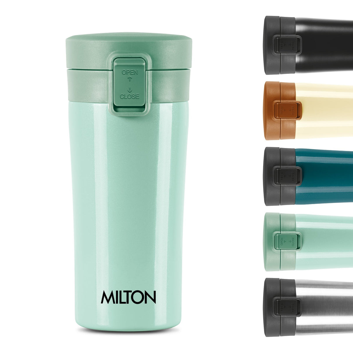 MILTON 400ml Vacuum Insulated Travel Coffee Mug with Strainer & Lid, Keeps Drinks Hot & Cold