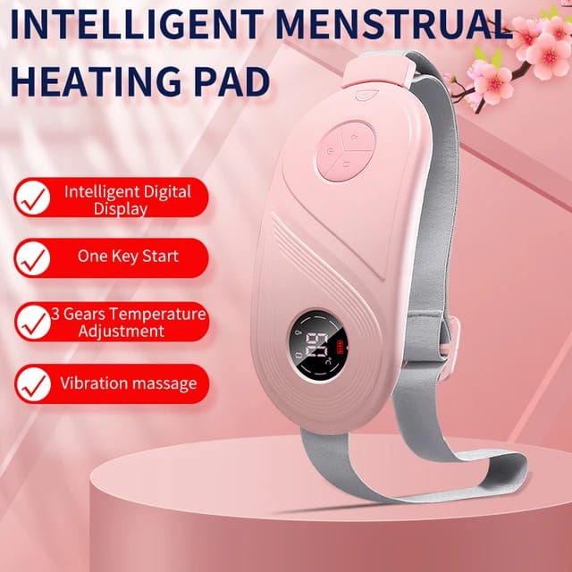 Cramp care thermal pad waist heating and massage belt for pain relief