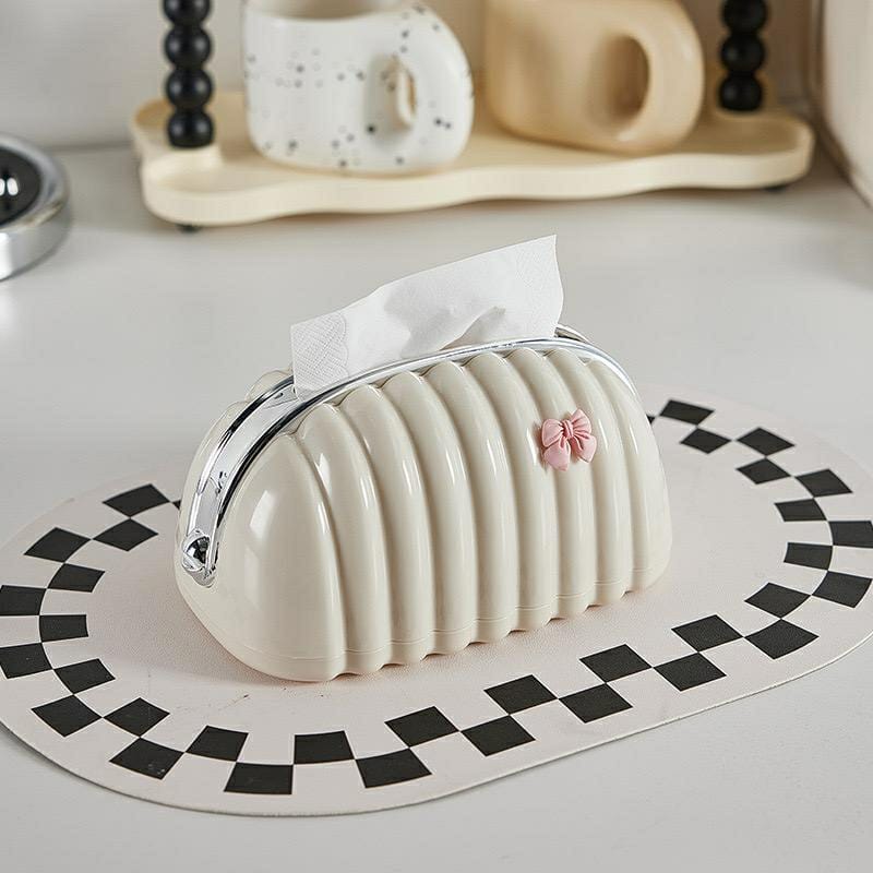 Creamy-White Shell Shaped Tissue Box Cover