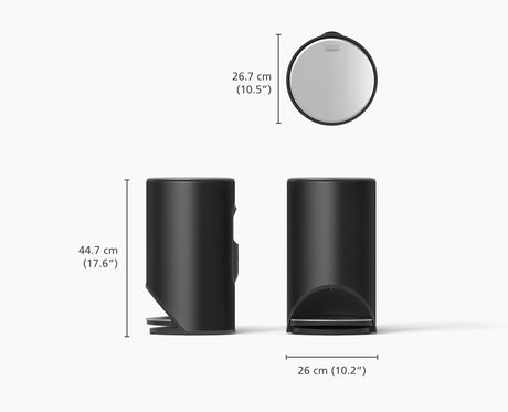 Joseph Joseph Arc 10L pedal bin dimensions diagram