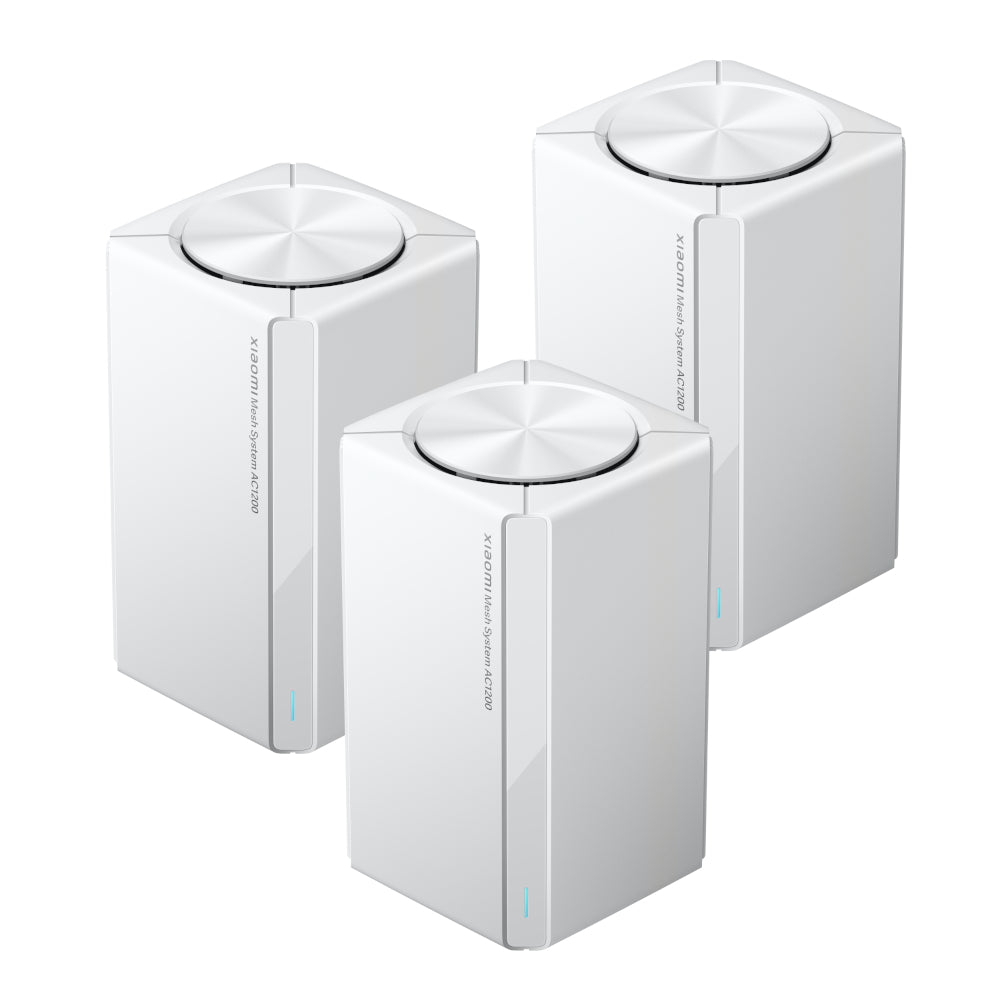 Xiaomi Mesh System AC1200 3-Pack whole-home dual-band WiFi routers in white