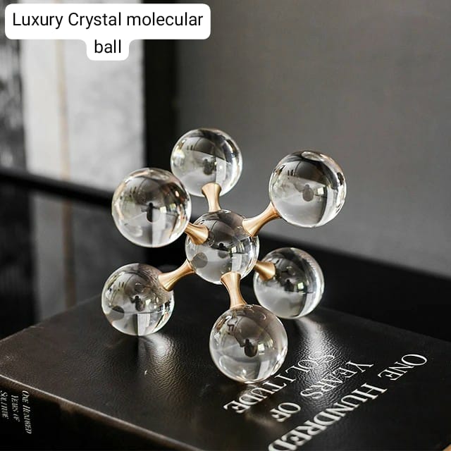 Decorative Sculpture, Modern Minimalist Metal Crystal Molecular Ball Decoration, Living Room, Desktop Decoration Sculpture Statue.