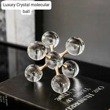 Decorative Sculpture, Modern Minimalist Metal Crystal Molecular Ball Decoration, Living Room, Desktop Decoration Sculpture Statue.