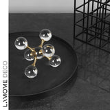 Decorative Sculpture, Modern Minimalist Metal Crystal Molecular Ball Decoration, Living Room, Desktop Decoration Sculpture Statue.