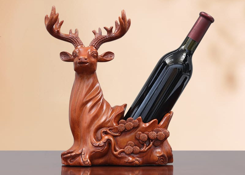 Deer  head decorative sculpture wine  rack
