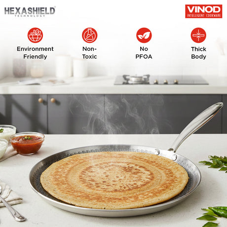 Vinod Platinum Tri-Ply Stainless Steel Chapati Pan / Dosa Tawa - Homelux Kenya