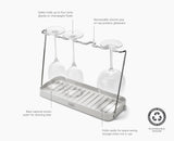 Joseph Joseph DrySmart wine glass drying rack in stone on a kitchen worktop