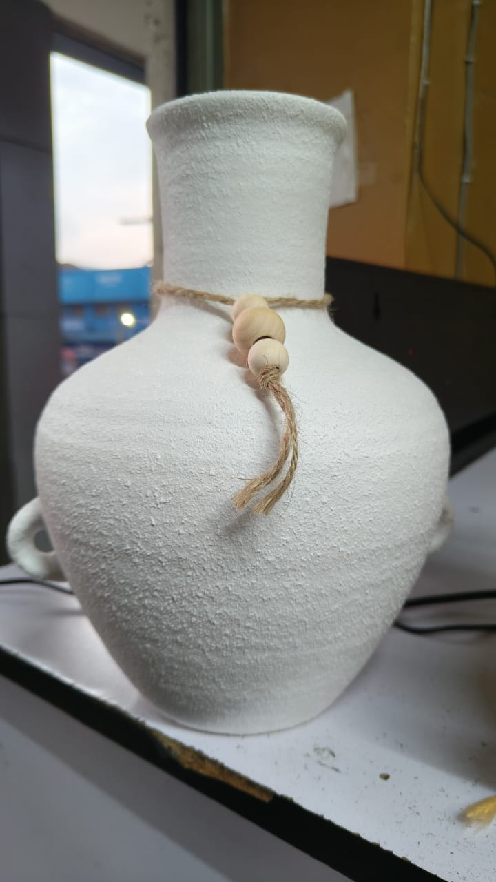 Dual Ear Handle Ancient Greek Vase Style Indoor Ceramic Pot